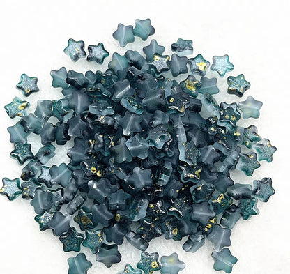Pentagonal Star Glass Beads 8mm Transparent Pastel Colors 30pcs 24