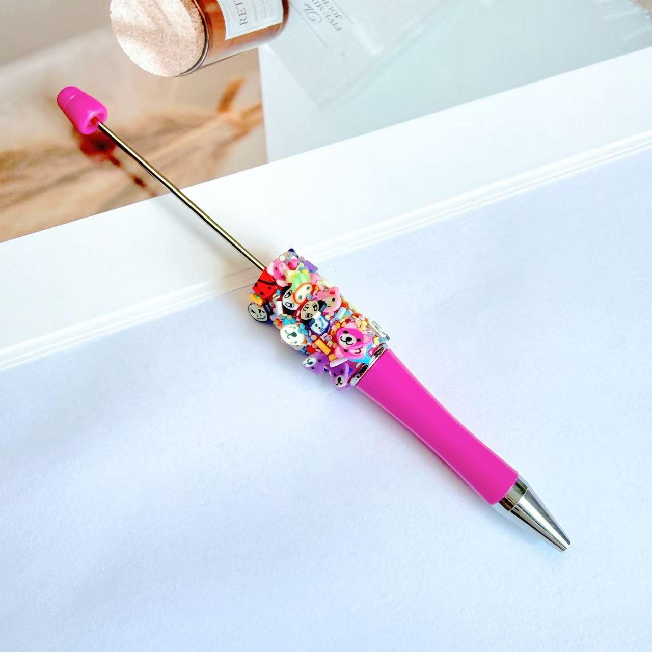 Creative Animal Cartoon Patch Rainbow Heart Beadable Pen 18