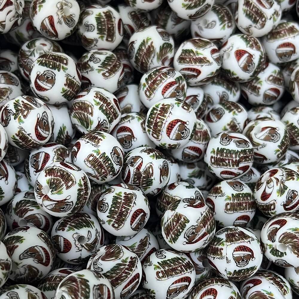 35 Christmas Printed Silicone beads