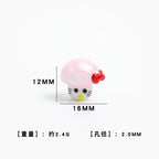 Cartoon Mushroom Shaped Glass Beads 12x16mm 5pcs 6