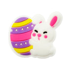 Silicone Focal Beads Easter Rabbit Holding Egg 20pcs