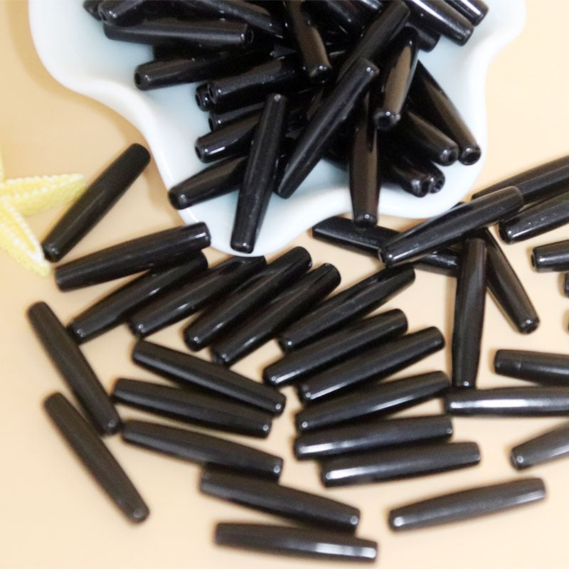 Black Cylinder Acrylic Tube Beads 5mm 25mm 1130pcs