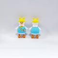 Silicone 3D Focal Beads Goose Blue Clothing Front View 20pcs