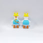 Silicone 3D Focal Beads Goose Blue Clothing Front View 20pcs