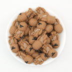 Fictional Character 3D Silicone Focal Beads Brown 20pcs