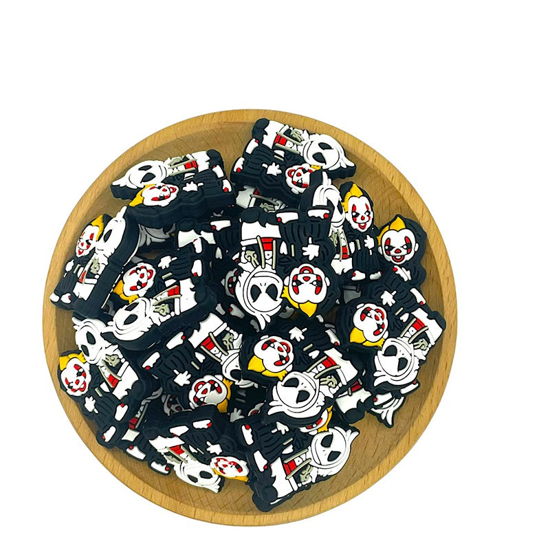 Silicone Focal Beads Halloween Baby Jack Skeleton Clown Design 20pcs 2