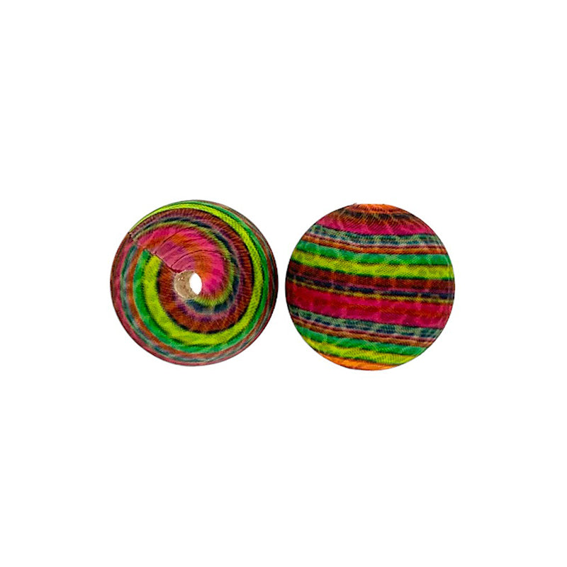 15mm Printed Silicone Beads Daisy Polka Dot Patterns 50pcs 3