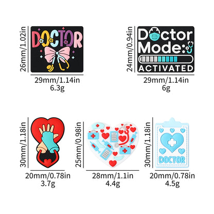 Silicone Focal Beads Doctor Medical Icons Bow Doctor 20pcs 9
