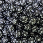 15mm Leaf Print Silicone Beads Charcoal Gray Matte Finish 50pcs