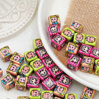 Osamu Harada Series Square Acrylic Beads 14mm Pattern 10pcs 2
