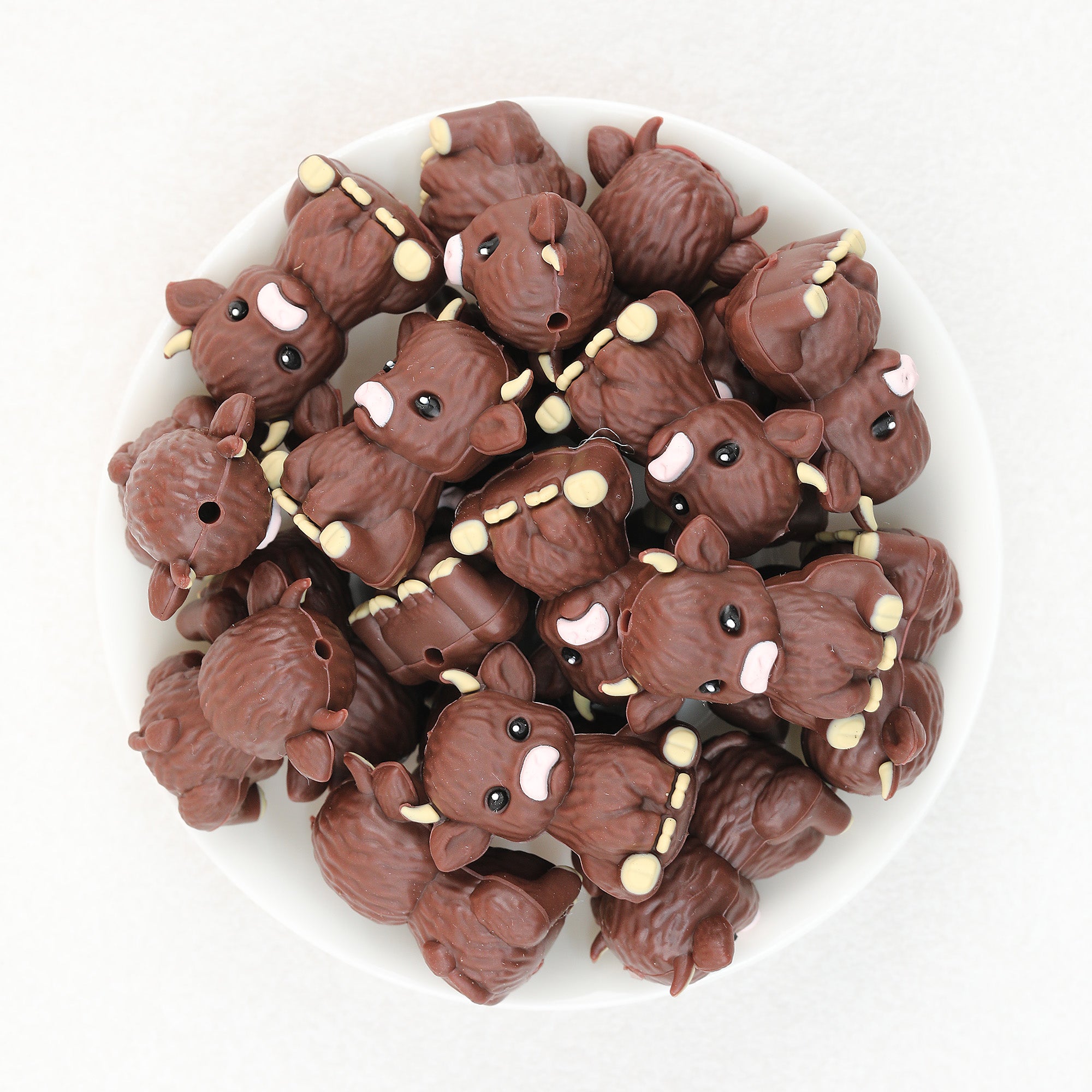  3D Cute Yak Silicone Focal Beads 20Pcs 4