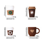 Silicone 3D Focal Beads Coffee Cup Five Pointed Star Heart Mug 20pcs 9