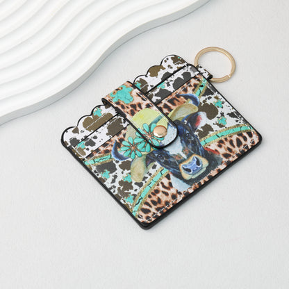 PU Card Holder Keychain Multi Patterned