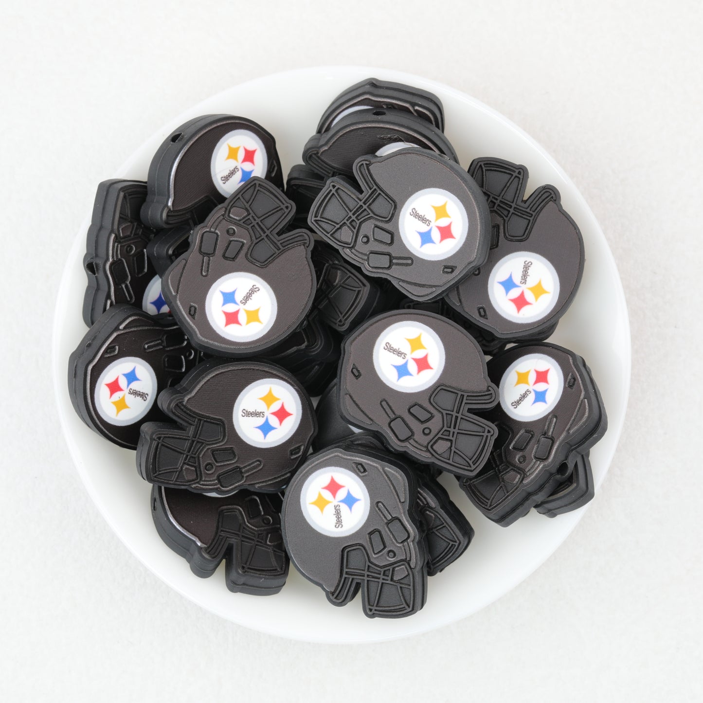 NFL Teams Helmet Silicone Focal Beads Printed Designs 20pcs 9
