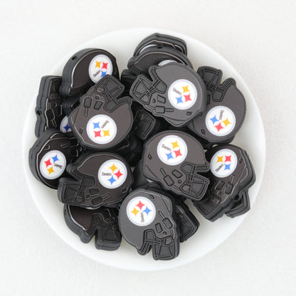 NFL Teams Helmet Silicone Focal Beads Printed Designs 20pcs 9