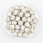 Colorful Floral Pattern 15mm Round Silicone Beads 50pcs - Flower 5