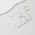 PU Card Holder Keychain Multi Patterned - B1 marble