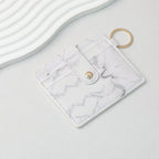 PU Card Holder Keychain Multi Patterned - B1 marble
