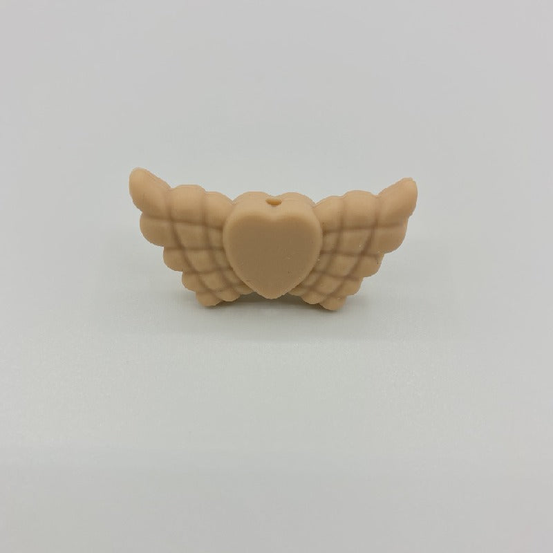 Wing Silicone Beads Mixed Colors 20pcs 43