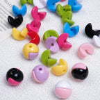 Solid Color Snap-fit Half Sphere Acrylic Beads 12mm Glossy 100pcs 3
