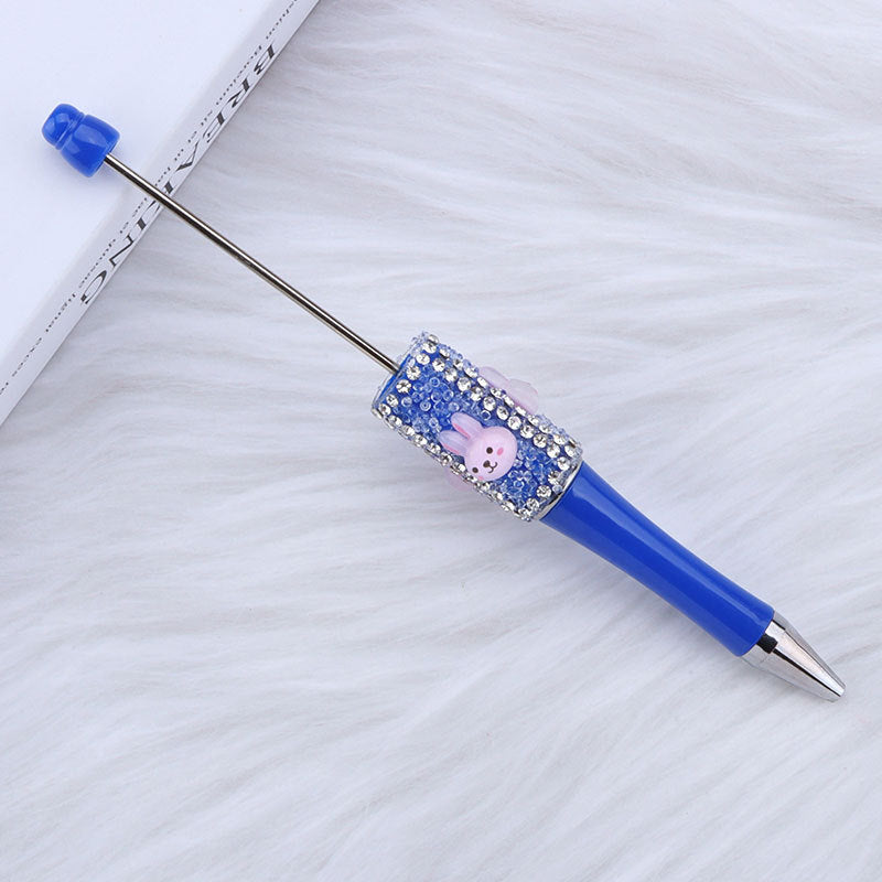 Beadable Pen with Cute Bunny and Rhinestone 12