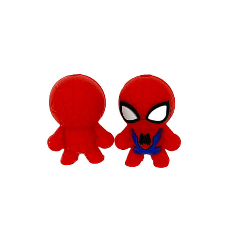 Silicone 3D Focal Beads Spiderman Bright Red White Eyes