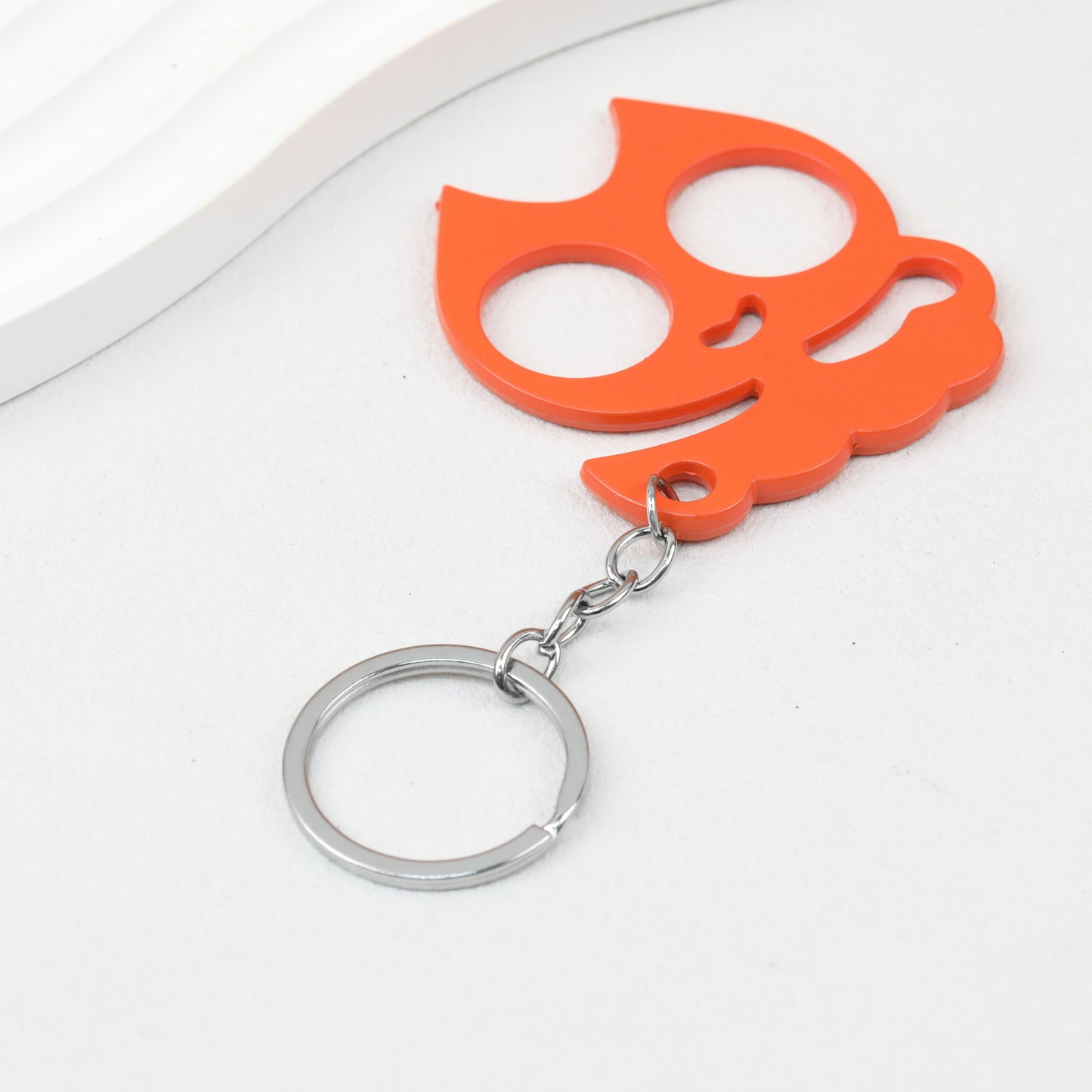 Cat Shaped Self Defense Keychain Survival Finger Clasp Compact