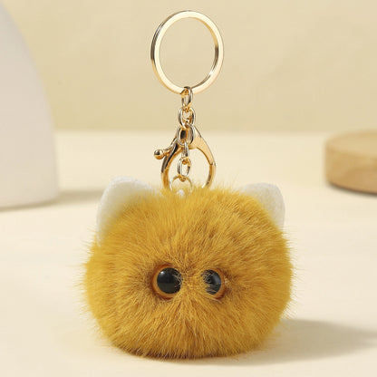 Plush Cat Keychain Faux Fur Soft 13cm 2pcs Set 12