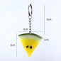 PVC Watermelon Slice Keychain Red and Yellow Fruit Design 6
