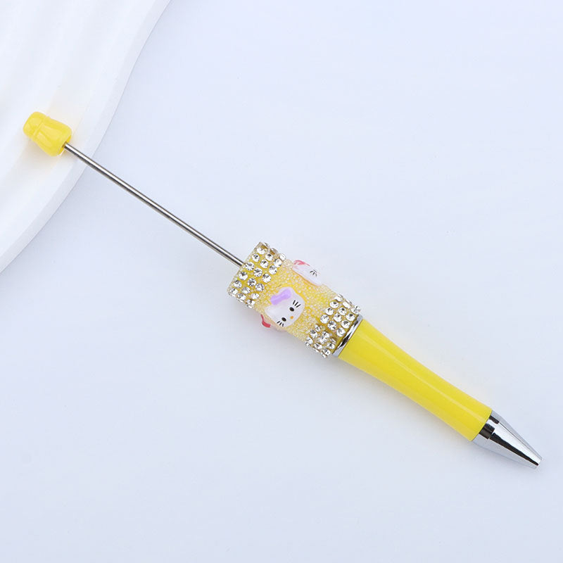Beadable Pen with Kitty and Rhinestone  10
