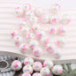 Plating Round Acrylic Beads 16mm UV Barbie Letter Printed 20pcs 9
