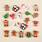 3D Christmas Silicone Focal Beads Holiday Characters Assortment 20pcs 3