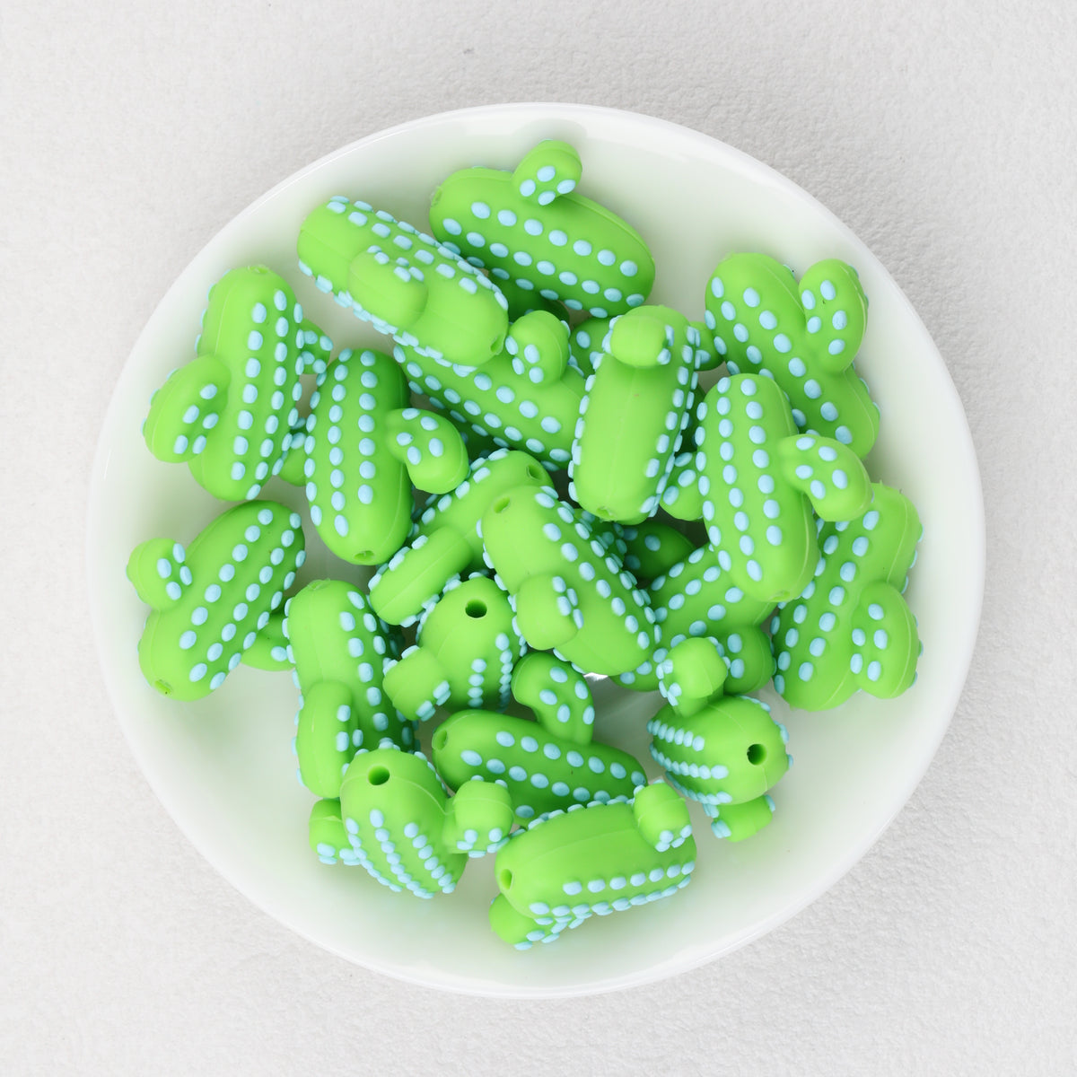 Silicone 3D Cactus Focal Beads Multicolor 20pcs 4