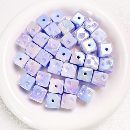 Light In The Dark Square Acrylic Beads 14.5mm Cheese Cube 10pcs 8