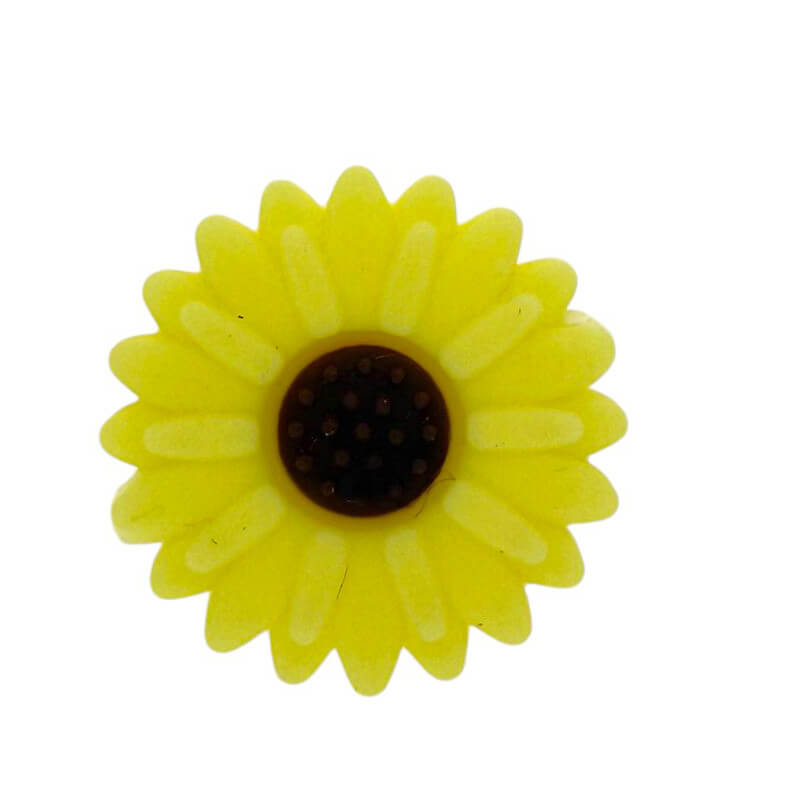 Silicone Focal Beads Daisy Sunflower Rounded Center 20pcs 38