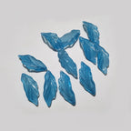 Czech Glass Beads Seaweed Leaf 14x37mm Translucent Green Blue Jasper 100pcs 2