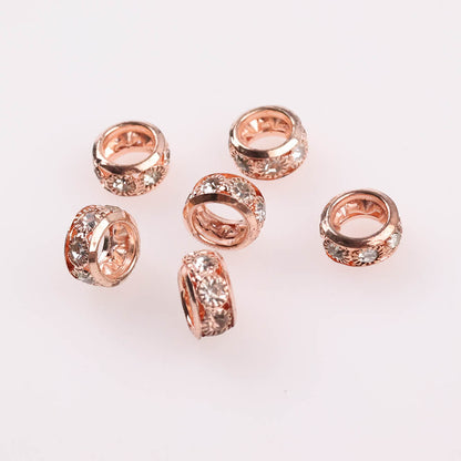 Rhinestone Spacer Beads 12mm Large Hole Gem 50pcs 7