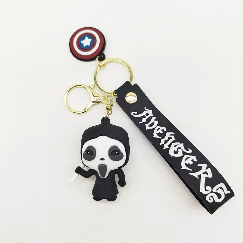 PVC Halloween Keychain Soft Rubber Spooky Clown Ghoul Figures 6
