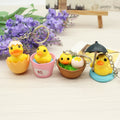 PVC Yellow Duck Keychain Cute Animal Charm 4cm Long