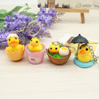 PVC Yellow Duck Keychain Cute Animal Charm 4cm Long