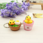 PVC Yellow Duck Keychain Cute Animal Charm 4cm Long 4