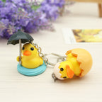 PVC Yellow Duck Keychain Cute Animal Charm 4cm Long 3