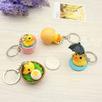 PVC Yellow Duck Keychain Cute Animal Charm 4cm Long 5