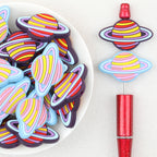 Colorful Planet Silicone Focal Beads 20Pcs 