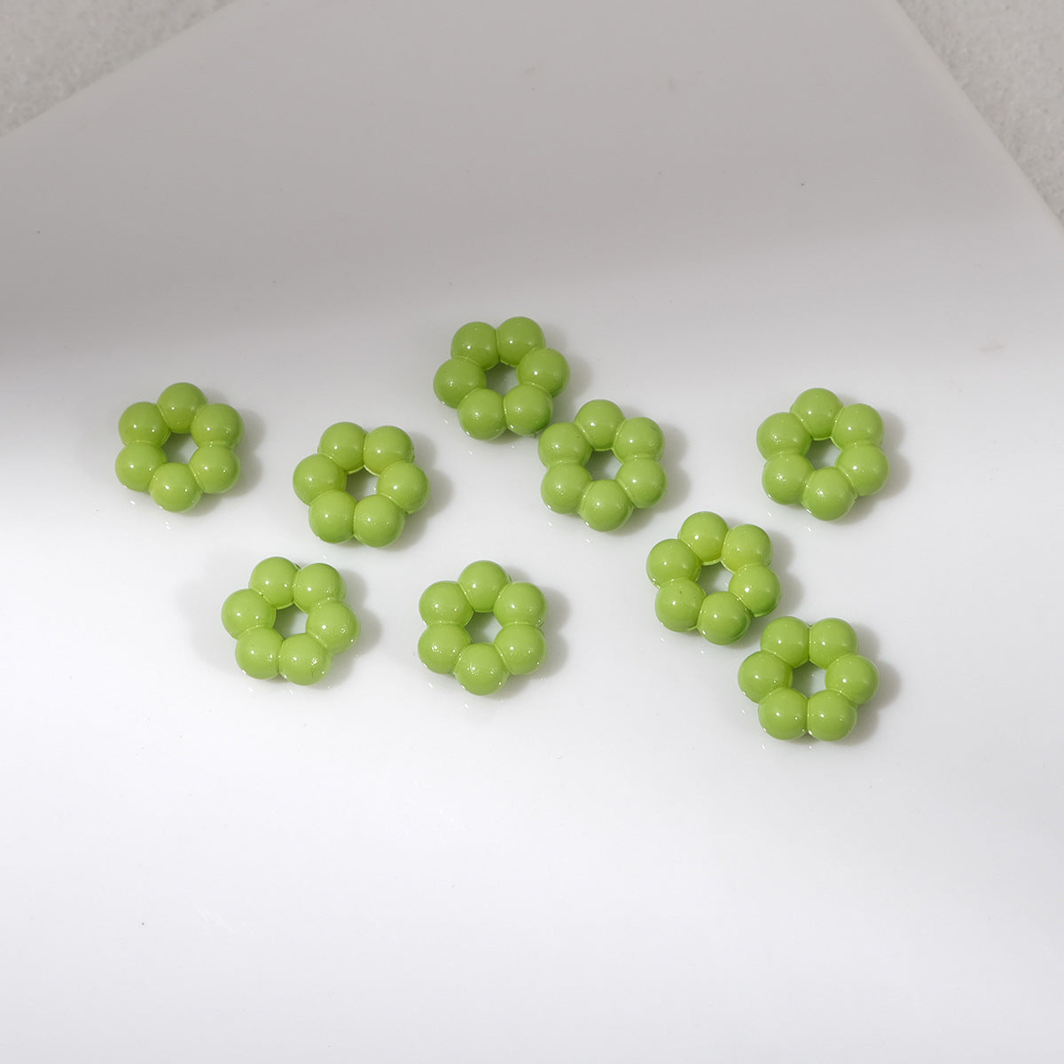 Floral Flower Shape 8mm Acrylic Spacer Beads 50pcs 8