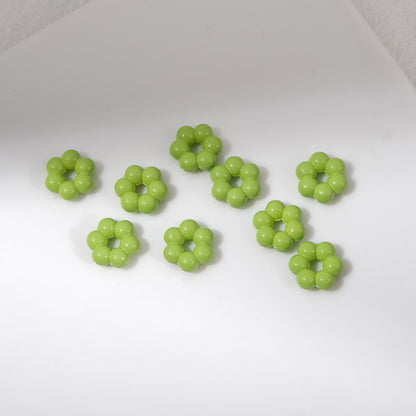 Floral Flower Shape 8mm Acrylic Spacer Beads 50pcs 8