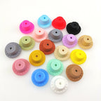 Silicone Focal Beads Cowboy Hat Embossed Brim Matte Colors 20pcs 4