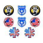 Silicone Focal Beads Fire Dept Police First Responder Emblems 20pcs