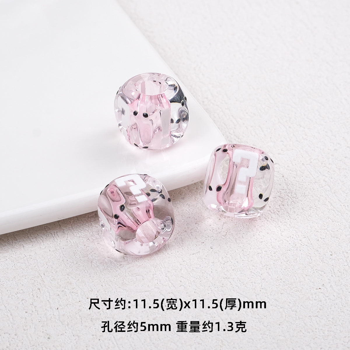 Transparent Dyed Core Acrylic Question Mark Cube Beads 20pcs 11mm 7