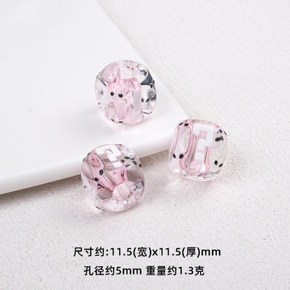 Transparent Dyed Core Acrylic Question Mark Cube Beads 20pcs 11mm 7